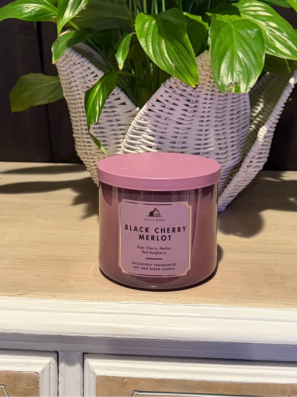 Black Cherry Merlot Scented Candle - Pink